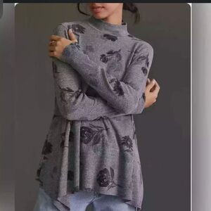 Anthropologie Waffle Knit Swing Top